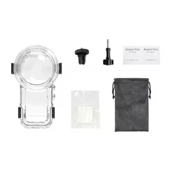 Carcaça à prova de água PULUZ PU760T (60 m) com suporte de fecho rápido para Insta360 X5 (transparente)