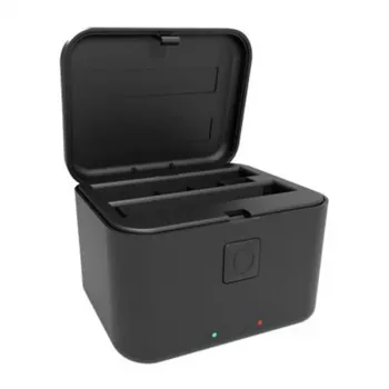 Puluz PU765B estojo de carregamento para Insta360 X5 – carregador de 3 baterias e caixa de armazenamento (preto)
