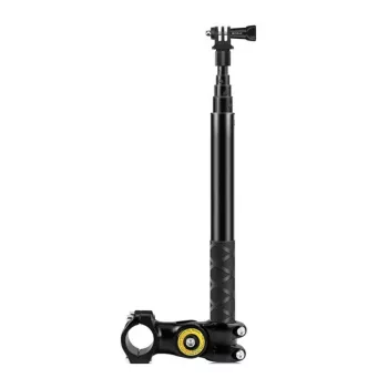 PULUZ PU817 suporte de guiador para bicicletas e motas | parafuso de 1/4 polegadas, cabeça esférica 360°, braçadeira 20-32 mm, para action cams e tripés, preto