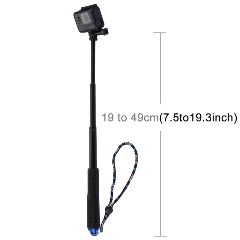 PULUZ Pau de selfie para câmaras de ação (DJI, GoPro, Insta360) - preto