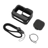 Capa de silicone PULUZ para GoPro HERO12, HERO11, HERO10, HERO9 Black com proteção de objetiva e alça (preto)