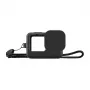 Capa de silicone PULUZ para GoPro HERO12, HERO11, HERO10, HERO9 Black com proteção de objetiva e alça (preto)