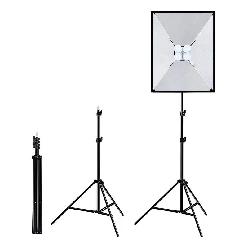 PULUZ Conjunto de estúdio Softbox 50x70cm, tripé, lâmpadas LED 4 unid. PU5071EU