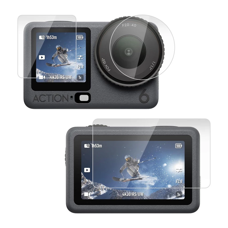 PULUZ conjunto de vidro temperado para DJI Osmo Action 6, 3 un. (PU1067T)