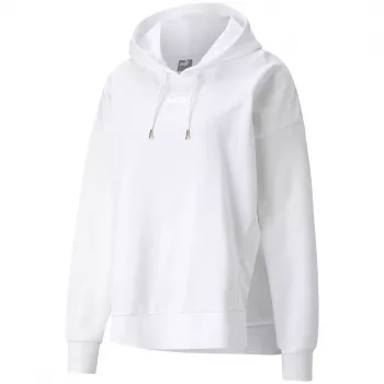Hoodie PUMA HER TR Puma White mulher corte relaxado pullover 589519 02