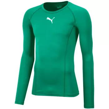 Puma Liga Baselayer Tee LS homem camisola de compressão de manga comprida Green Glimmer/Puma Black tamanho L
