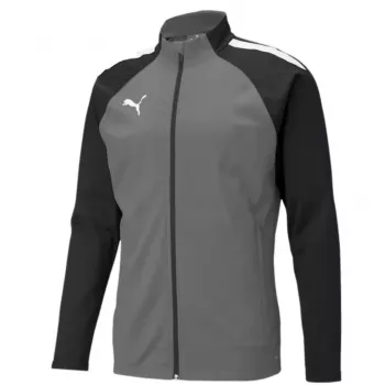 Camisola de treino PUMA teamLIGA homem com fecho de quarto de volta, Medium Grey Heather/Puma Black, tamanho S
