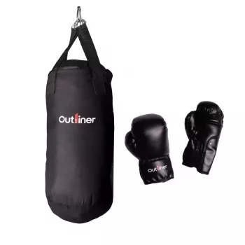 Conjunto de saco de boxe SG-1080-10kg 10 kg preto com luvas e correntes