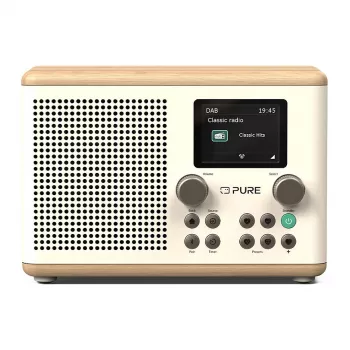 Rádio digital Pure Classic H4 DAB/DAB+/FM com Bluetooth, Cotton White/carvalho