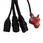 Cabo PWR Dedicated to 3 Headed 3,8 m - cabo de carregamento e dados 3-em-1 USB-A para Lightning, USB-C, Micro-USB entrançado, preto