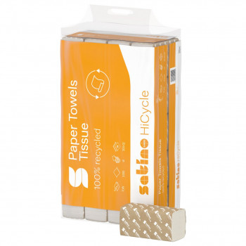 Satino HiCycle toalhas de papel dobradas em W, branco extra, 3000 folhas