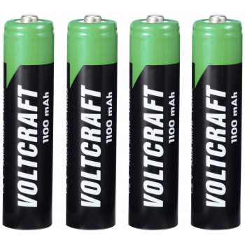Pilhas recarregáveis Voltcraft HR03 AAA NiMH, 1100 mAh, 1,2 V, pack de 4