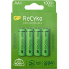 Pilhas recarregáveis GP ReCyko AA NiMH, 1300 mAh, 1,2 V, pack de 4