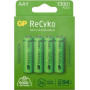 Pilhas recarregáveis GP ReCyko AA NiMH, 1300 mAh, 1,2 V, pack de 4