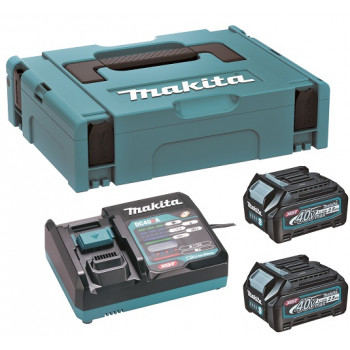 Makita 191J81-6 XGT 40 V max conjunto de baterias, 2 × BL4025 2,5 Ah, DC40RA, MAKPAC