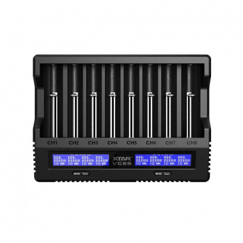 XTAR VC8S Carregador USB-C para 8 Baterias Li-Ion e Ni-MH