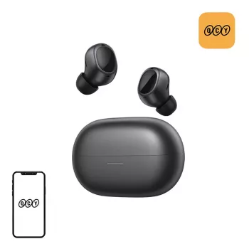 Auscultadores sem fios QCY Melobuds A30 (preto) - cancelamento ativo de ruído, Bluetooth 5.3, IPX5, bateria 30H