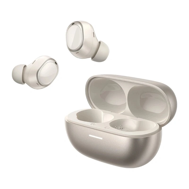 QCY Melobuds A30 auriculares sem fios, ANC adaptativo até 60 dB, Bluetooth 6.0, LDAC, Hi-Res Audio, 50 h de reprodução, 8 microfones, IPX5, dourados