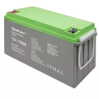 Bateria de gel de ciclo profundo Qoltec 12V 150Ah 44,5kg