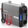 Qoltec Inversor de onda sinusoidal pura 12V para 230V 1500W/3000W com LCD USB USB-C para LiFePO4 GEL AGM