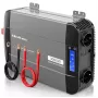Qoltec Inversor de onda sinusoidal pura 12V para 230V 1500W/3000W com LCD USB USB-C para LiFePO4 GEL AGM