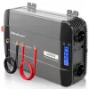 Qoltec Inversor de onda sinusoidal pura 12V para 230V 2000W/4000W com LCD, USB, USB-C, compatível com LiFePO4/GEL/AGM