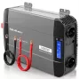 Qoltec Inversor de onda sinusoidal pura 12V para 230V 2000W/4000W com LCD, USB, USB-C, compatível com LiFePO4/GEL/AGM