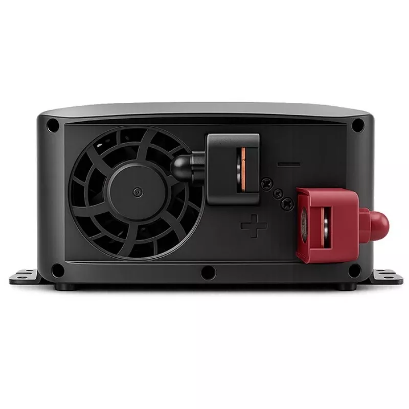 Qoltec Inversor de onda sinusoidal pura 12V para 230V 500W/1000W com LCD, USB, USB-C, compatível com LiFePo4/GEL/AGM
