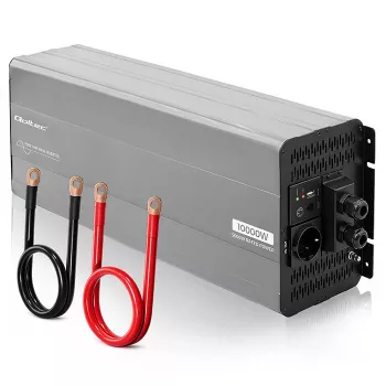 Qoltec Inversor de onda sinusoidal pura 24V para 230V 5000W/10000W com LCD e USB