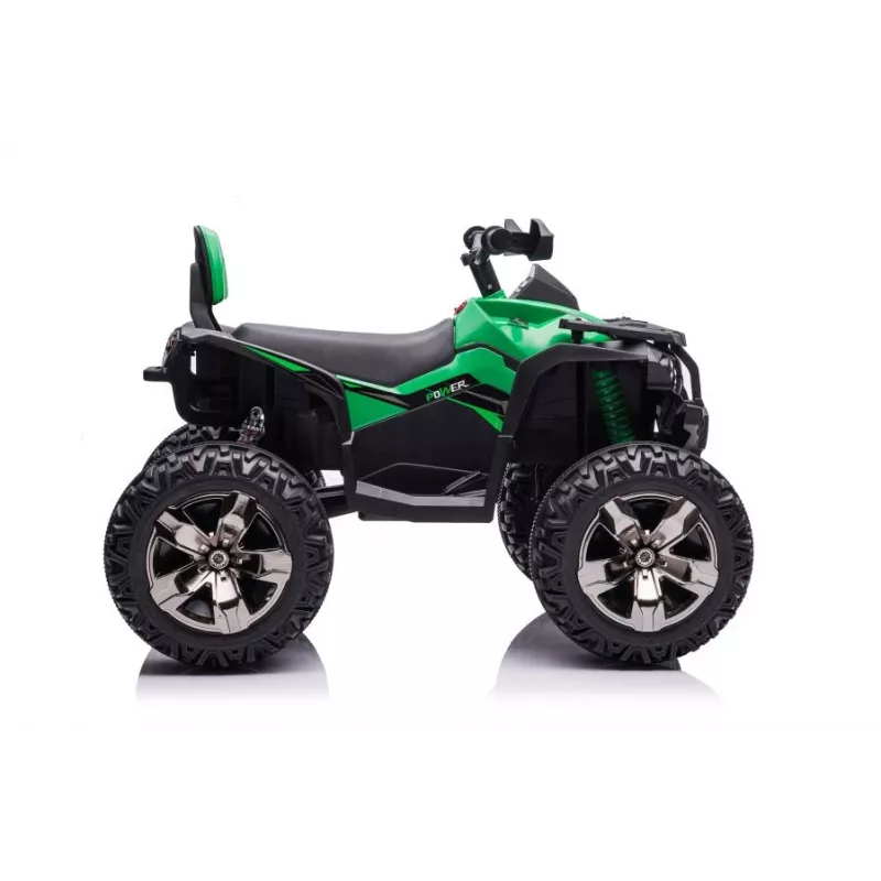 Quad elétrico de montar QLS-3288 com encosto, luzes LED, MP3, verde
