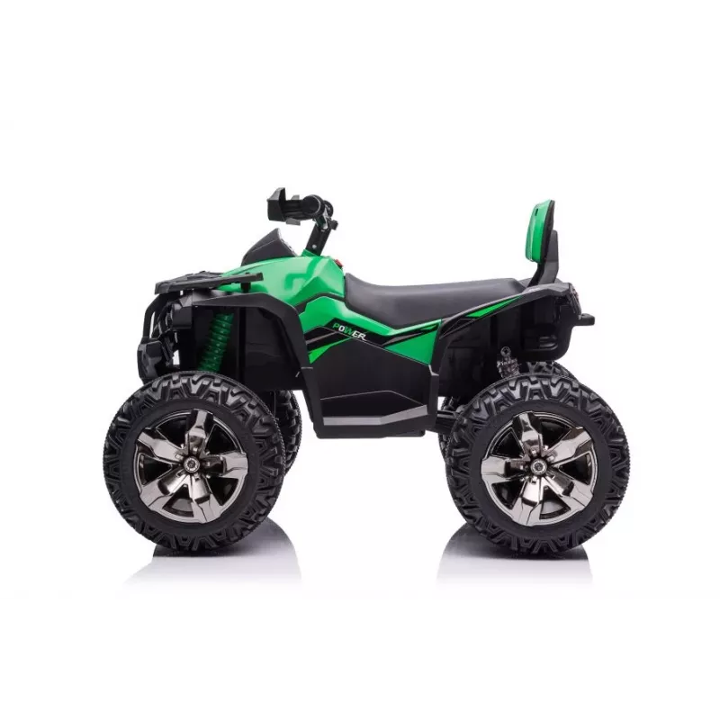 Quad elétrico de montar QLS-3288 com encosto, luzes LED, MP3, verde