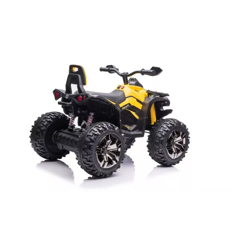 Quad elétrico de montar QLS-3288 com encosto, luzes LED, MP3, amarelo