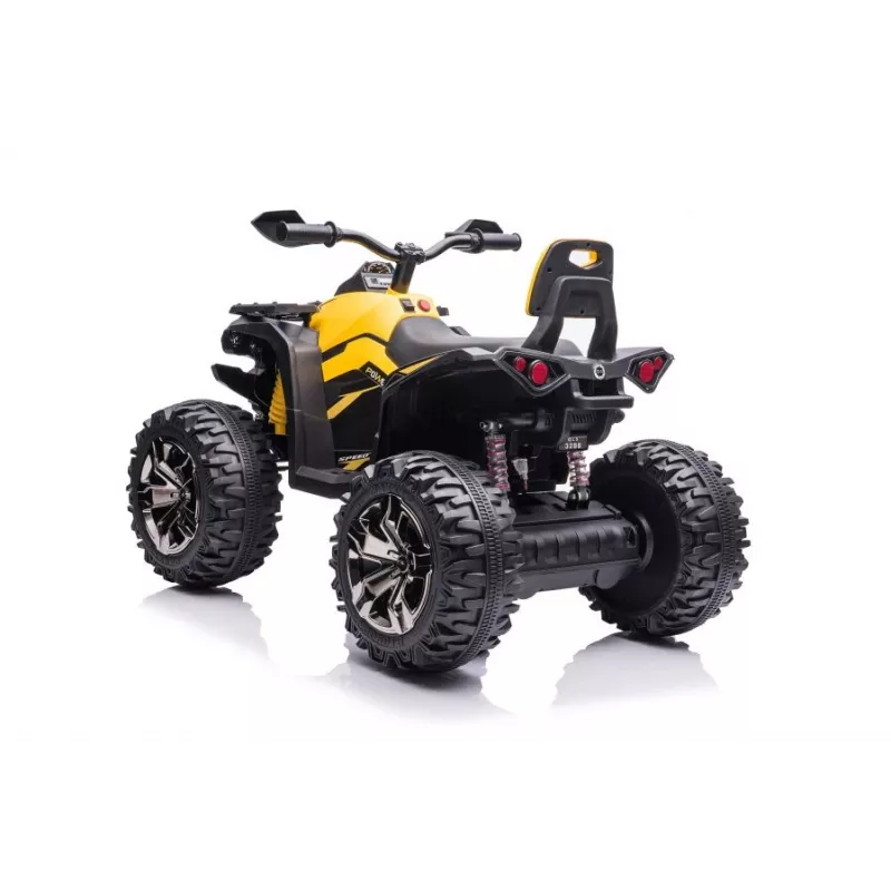 Quad elétrico de montar QLS-3288 com encosto, luzes LED, MP3, amarelo
