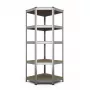 Estante RACK BUDGET RANGULAR 180X90X45CM - 5 prateleiras, cinzento, montagem por encaixe