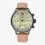 Relógio de quartzo analógico de homem RADIANT RA641704 43mm caixa de aço inoxidável mostrador preto bracelete de pele