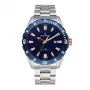 RADIANT relógio de pulso analógico de quartzo para homem RA602201 45mm bracelete de malha milanesa em aço inoxidável mostrador preto