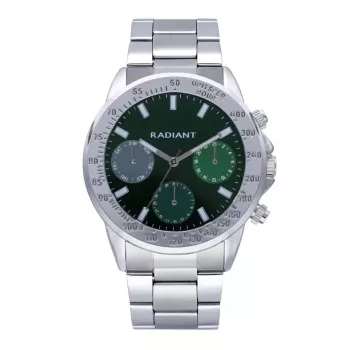 RADIANT Relógio de homem RA604703 - 45mm aço inoxidável quartzo analógico com mostrador preto e bracelete prateada