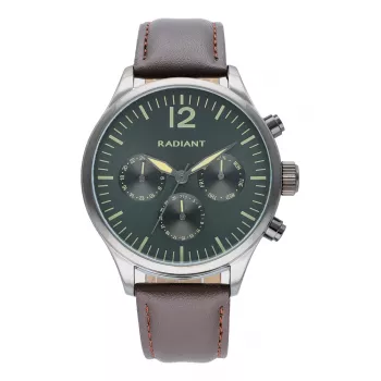 Relógio de homem RADIANT RA641702 43mm analógico de quartzo mostrador preto bracelete de pele