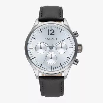 RADIANT relógio para homem RA641703 (43mm) – analógico de quartzo com bracelete de couro preta