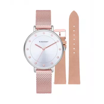 Relógio de quartzo analógico de homem RADIANT RA600203 36mm aço inoxidável bracelete Milanese mostrador preto