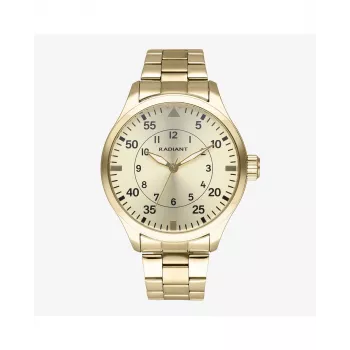 RADIANT RA631203 relógio analógico de quartzo para homem 43mm aço inoxidável mostrador preto bracelete prateada