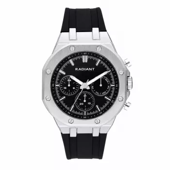 RADIANT RA651704 relógio de homem analógico de quartzo – 44mm aço inoxidável mostrador preto bracelete prateada