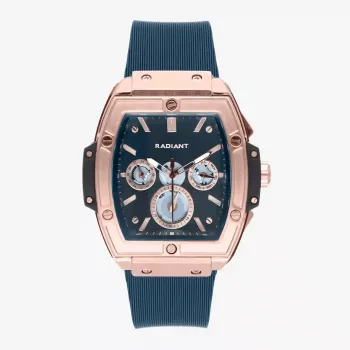 RADIANT RA655204 relógio analógico de quartzo para homem 42mm aço inoxidável mostrador preto bracelete de couro