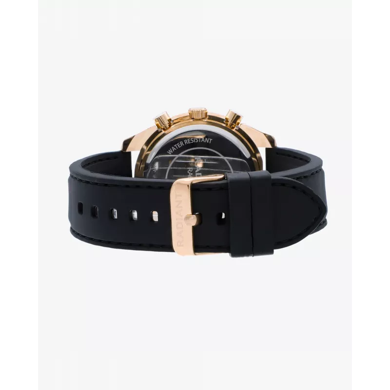 Relógio de pulso RADIANT RA668709 para homem analógico de quartzo 44mm mostrador preto bracelete de pele