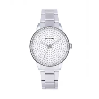 Relógio de mulher RADIANT RA578201 38 mm bracelete de malha de aço inoxidável prateada quartzo