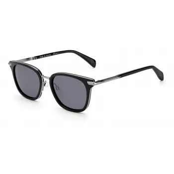 Rag & Bone Óculos de sol unissexo RNB6000/S 52/19/145 mm Armação preta Lentes cinzento-escuro