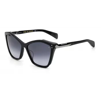 Óculos de sol RAG&BONE mulher RNB1045GS6FQ5 - armação em acetato Havana tartaruga, lentes de policarbonato cinzentas, 57 mm