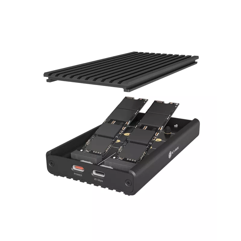 Raidsonic IB-2817M-C32 Caixa Externa para 2x SSD NVMe com USB 3.2 Gen 2x2 Type-C