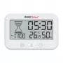 Temporizador de casa de banho RAINPOINT BALDRTHERM B0549STH com monitor de temperatura e humidade, proteção contra salpicos IP24, contagem decrescente/crescente, retroiluminação LCD, ventosa/suporte/montagem na parede