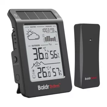 RAINPOINT BALDRTHERM B0596WT2H2P-V1 Estação meteorológica solar com sensor exterior sem fios, preto